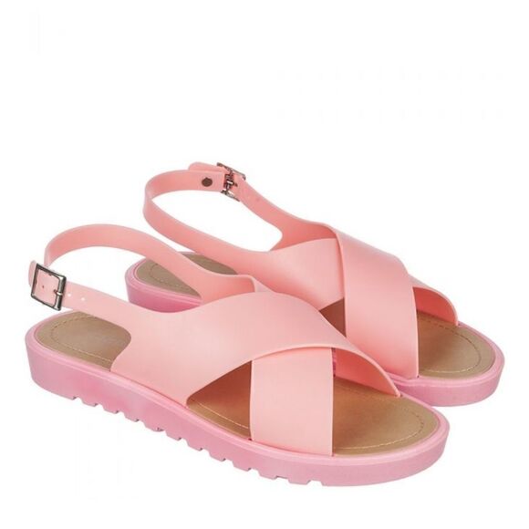Jelly Criss Cross Summer Beach Sandals Pink size 7 - Picture 1 of 5